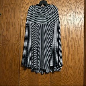 Navy and White Stripe Strapless Dress